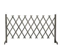 vidaXL Valla de Jardín Enrejado Pérgola Cerca Jardín Patio Barrera Borde Exterior Aire Libre Divisor Decoración Gris 150x80 cm Madera Maciza de Abeto