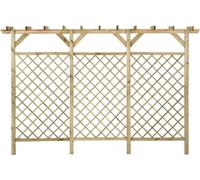 vidaXL Valla de malla con estructura de pérgola, 300x50x200 cm, pino tratado