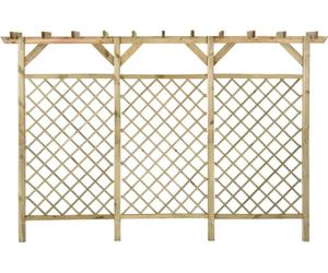 vidaXL Valla de malla con estructura de pérgola, 300x50x200 cm, pino tratado