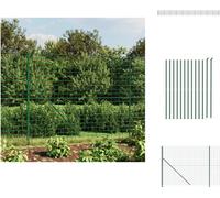vidaXL Valla de malla metálica con base anclada, color verde, 1,4 x 25 m - Paneles de valla