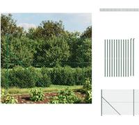 vidaXL Valla de malla metálica con base anclada, color verde, 1,4 x 25 m - Paneles de valla