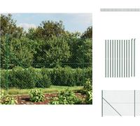 vidaXL Valla de malla metálica con base anclada, color verde, 1,8 x 25 metros - Paneles de valla