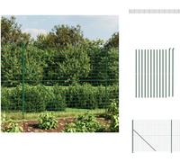 vidaXL Valla de malla metálica con base anclada, color verde, 2,2 x 25 metros - Paneles de valla