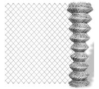 vidaXL Valla de tela metálica acero galvanizado plateado 25x1 m