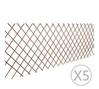 vidaXL Valla enrejada de sauce 5 piezas 180x90 cm