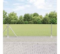 vidaXL Valla hexagonal con base de concreto 100 x 0,6 m Plateado Malla