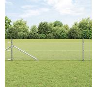 vidaXL Valla hexagonal con poste 10 x 0,5 m Acero Galvanizado Plateado