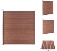 vidaXL Valla para jardín de madera compuesta (WPC) de 175x186 cm, color marrón - Paneles de valla