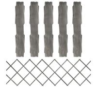 vidaXL Vallas enrejado 5 uds madera maciza de abeto gris 180x60 cm