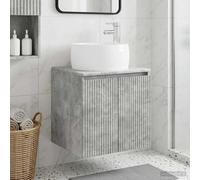 vidaXL Vanidad con Lavabo de Pared Gris Hormigón 49,5 x 44,5 x 66 cm