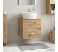 vidaXL Vanidad con Lavabo de Pared Roble Artesanal 49,5 x 44,5 x 66 cm