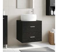 vidaXL Vanidad con Lavabo de Pared Roble Negro 49,5 x 44,5 x 66 cm
