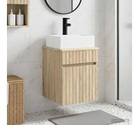 vidaXL Mueble de baño suspendido con lavabo, estilo Sonoma