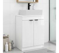 Mueble de baño con lavabo, blanco brillante, marca vidaXL