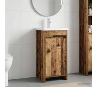 vidaXL Vanidad de baño con lavabo Madera envejecida 42 x 40 x 84,5 cm