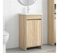 vidaXL Vanidad de baño con lavabo Roble Sonoma 42 x 40 x 84,5 cm