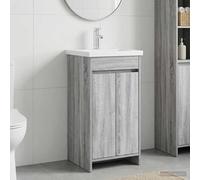 vidaXL Vanidad de baño con lavabo Sonoma gris 42 x 40 x 84,5 cm