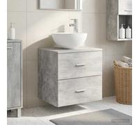 vidaXL Vanidad de lavabo montada en la pared Gris Hormigón