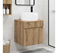 vidaXL Vanidad de lavabo montada en la pared Roble artisan