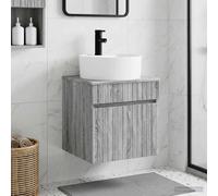 vidaXL Vanidad de lavabo montada en la pared Sonoma gris