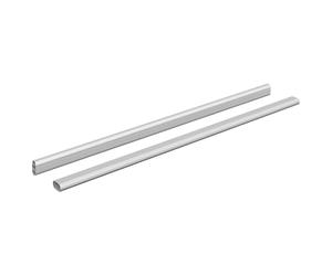 vidaXL Varilla para Armario 2 uds. Plateado 664 x 15 x 29 mm