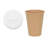 vidaXL Vasos de café de Papel con Tapa 1000 uds 12oz 300ml, Vaso de Papel, Vaso de café desechable, Vaso desechable para Bebidas Calientes