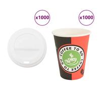 vidaXL Vasos de café de papel con tapa 1000 uds 4oz 100ml