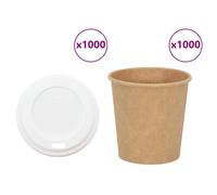 vidaXL Vasos de café de papel con tapa 1000 uds 4oz 100ml