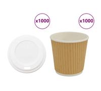 vidaXL Vasos de café de papel con tapa 1000 uds 4oz 100ml