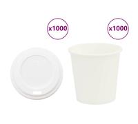 vidaXL Vasos de café de papel con tapa 1000 uds 4oz 100ml