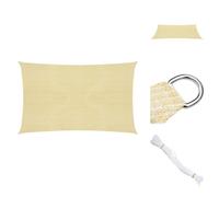 vidaXL Vela de sombra de 160 g/m², color beige, 2x5 metros, fabricada en HDPE - Toldos y protectores solares