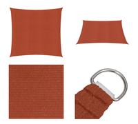 vidaXL Vela de sombra de 160 g/m², color terracota, 6x6 metros, HDPE - Vela de sombra - Protección solar - Protección contra el viento - Toldo de sombra