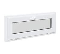 vidaXL Ventana de sótano RISOR 100 x 40 cm PVC y Vidrio Blanco, Diseño Moderno de sótano, instalación de Ventanas rectangulares, PVC Duradero para luz y ventilación