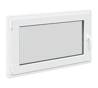 vidaXL Ventana de sótano RISOR 100 x 60 cm PVC y Vidrio Blanco, Sótano, Aislante Térmico Moderno y Duradero para Ventanas Eficientes, Accesorios de Vidrio PVC Aislantes