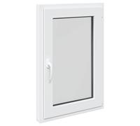 vidaXL Ventana de sótano RISOR 60 x 80 cm PVC y Vidrio Blanco, Sótano, Aislante Térmico Moderno y Duradero para Ventanas Eficientes, Accesorios de Vidrio PVC Aislantes