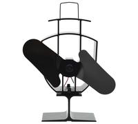 vidaXL Ventilador de estufa accionado por calor 2 aspas negro