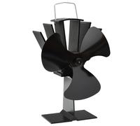 vidaXL Ventilador de estufa accionado por calor 3 aspas negro