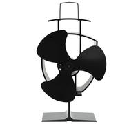 vidaXL Ventilador de estufa accionado por calor 3 aspas negro