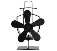 vidaXL Ventilador de estufa accionado por calor 5 aspas negro