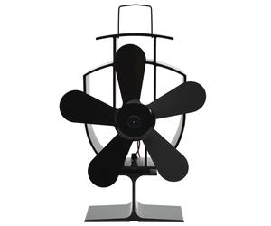 vidaXL Ventilador de estufa accionado por calor 5 aspas negro