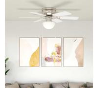 vidaXL Ventilador de techo con luz Ø 82 cm Blanco