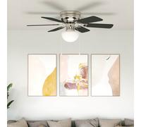 vidaXL Ventilador de techo con luz Ø 82 cm Negro