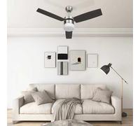 vidaXL Ventilador de techo con luz con mando marrón oscuro 108 cm
