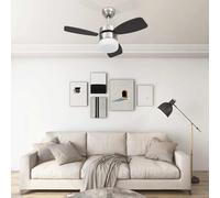 vidaXL Ventilador de techo con luz con mando marrón oscuro 76 cm
