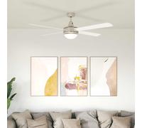 vidaXL Ventilador de Techo con Luz y Control Remoto Ø 130 cm Blanco