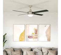 vidaXL Ventilador de Techo con Luz y Control Remoto Ø 130 cm Negro