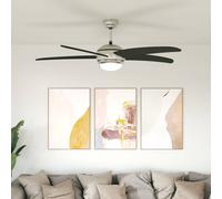 vidaXL Ventilador de Techo con Luz y Control Remoto Ø 130 cm Negro