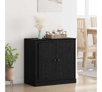 vidaXL Vitrina 70 x 35,5 x 67,5 cm Roble Negro Madera de ingeniería