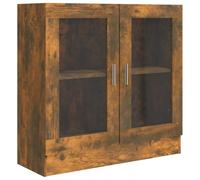 vidaXL Vitrina Aparador Mueble Estantería Almacenamiento Sala Estar Salón Adorno Decoración Habitación Hogar Madera Contrachapada Roble Ahumado