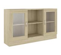 vidaXL Vitrina Armario de Libros Revistas Estante Estantería Soporte Almacenamiento Oficina Hogar Casa Decoración de Contrachapada Color Roble Sonoma